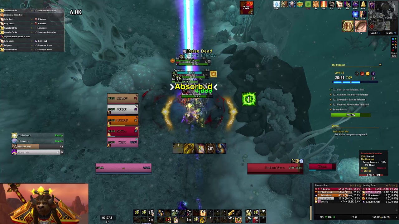 BfA Season 3 - Underrot +16 [+1] (Holy Paladin PoV)