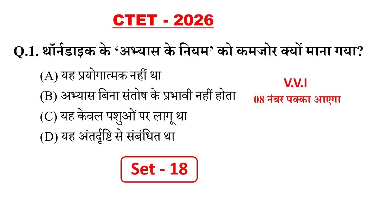 CTET 2026 Important Questions cdp 