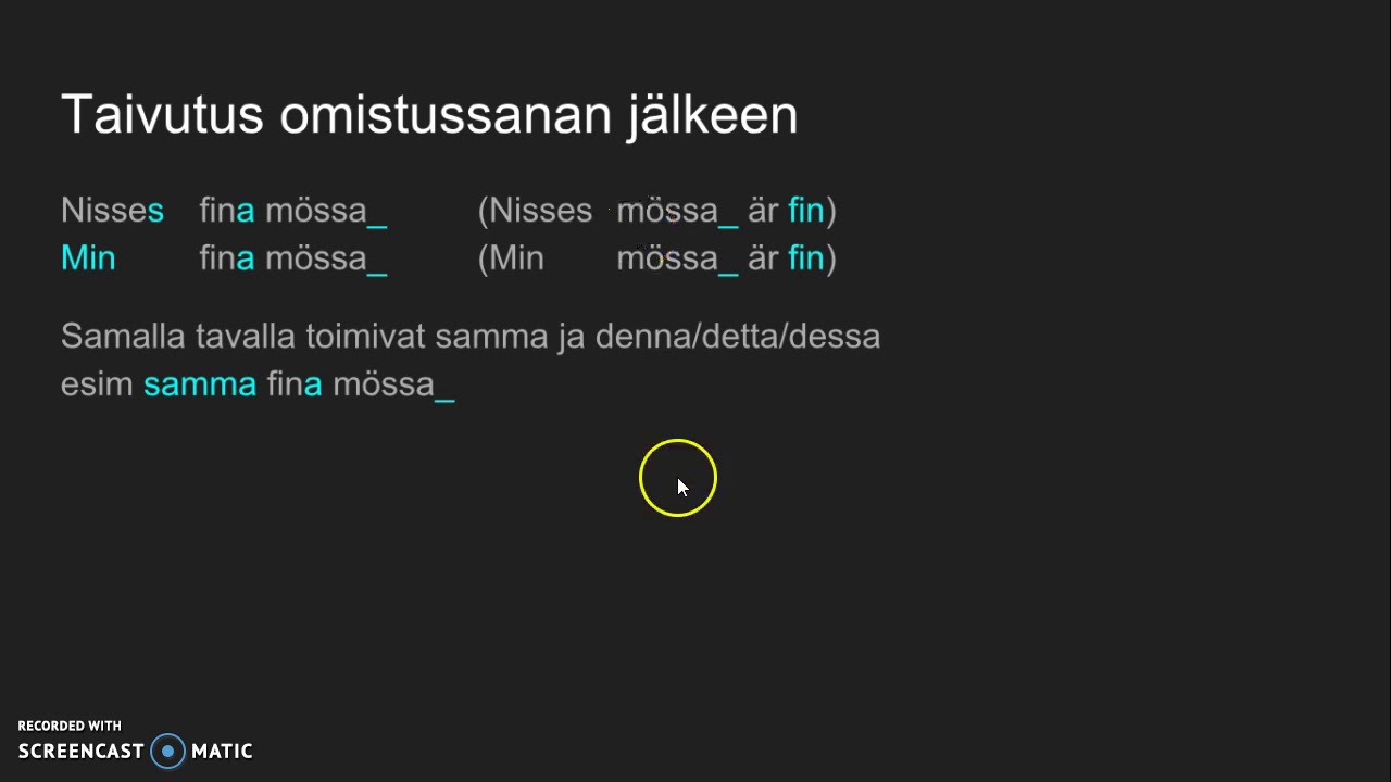Adjektiivien taivutus ruotsi (RUB1)