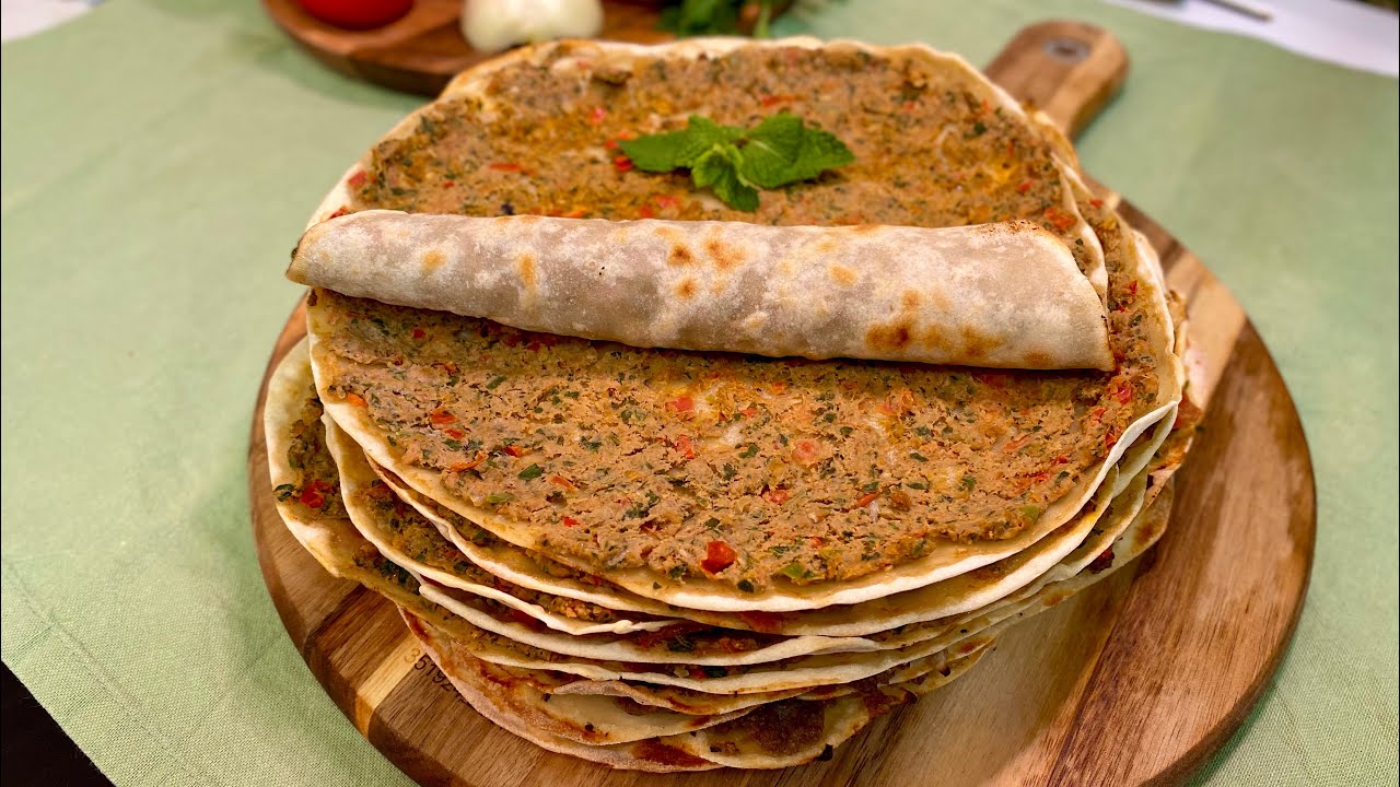 اللحم بعجين الحلبي والصفيحة الشامية، اسهل طريقة واطرى عجين😍،فاتن نبغلي