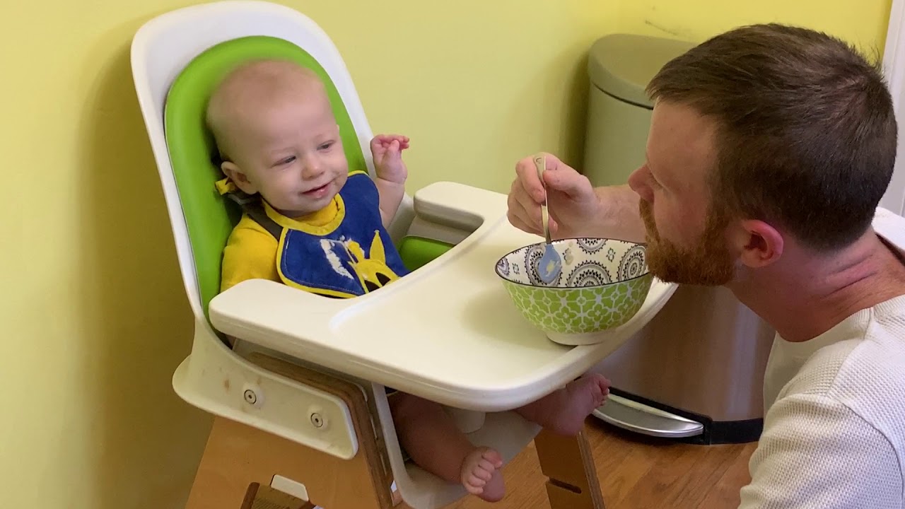First time eating rice cereal