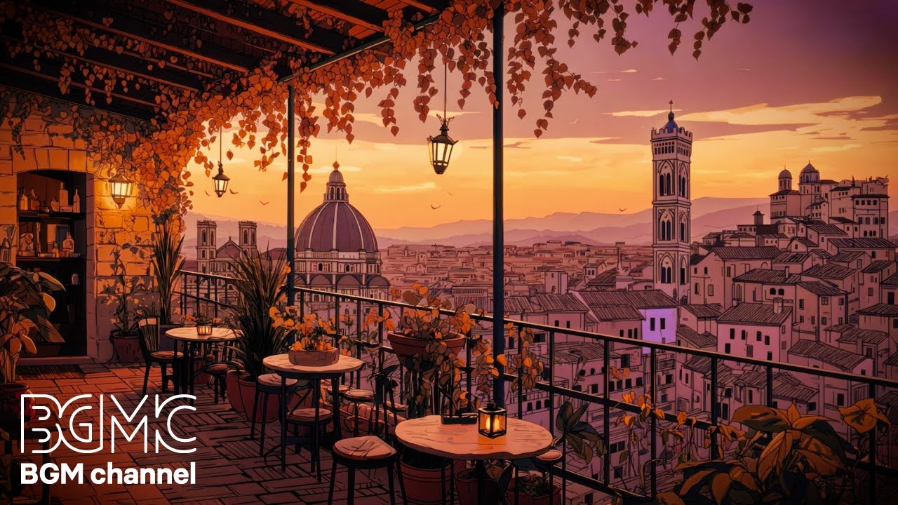 Italian Sunset Cafe Ambience 🌇 Relaxing Bossa Nova Music for Stress Relief, Study & Work