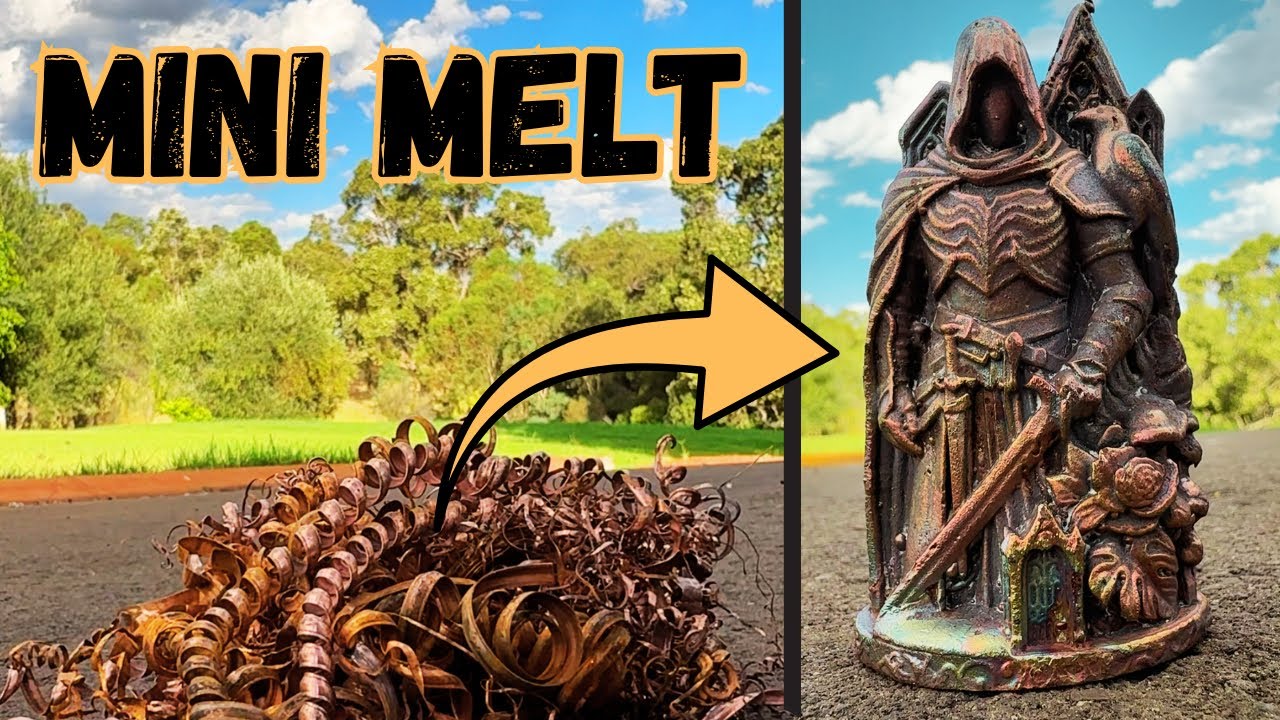 Solid Swarf Statue - Pure Copper - ASMR Metal Shredding - Dark Fantasy Mini Melt