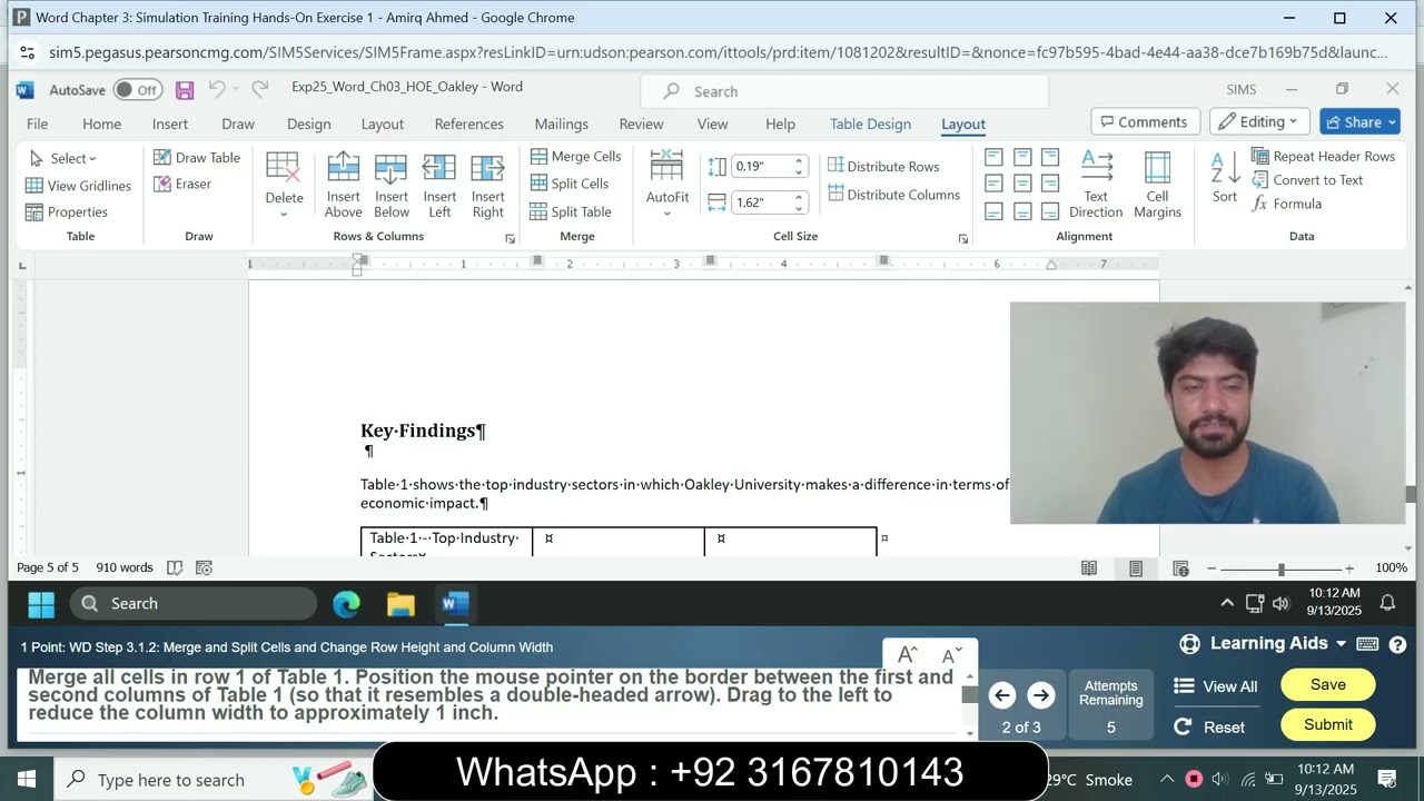 Word Chapter 3 Simulation Training Hands-On Exercise 1 | Word Chapter 3 Simulation Exam Hands-On