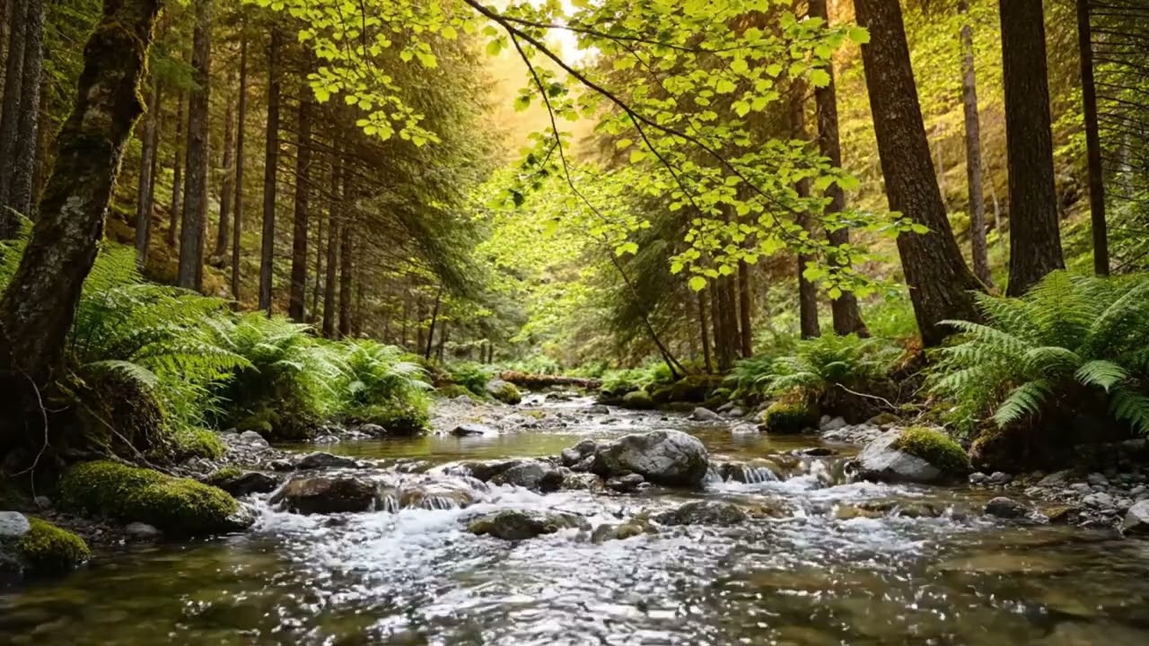 2 Hours of Relaxing Sleep Music | River Stream & Birds