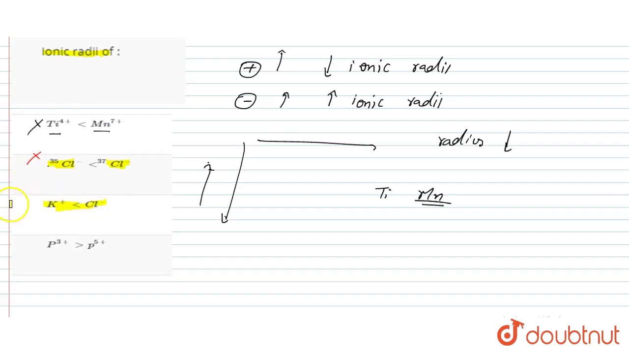 Ionic radii of :