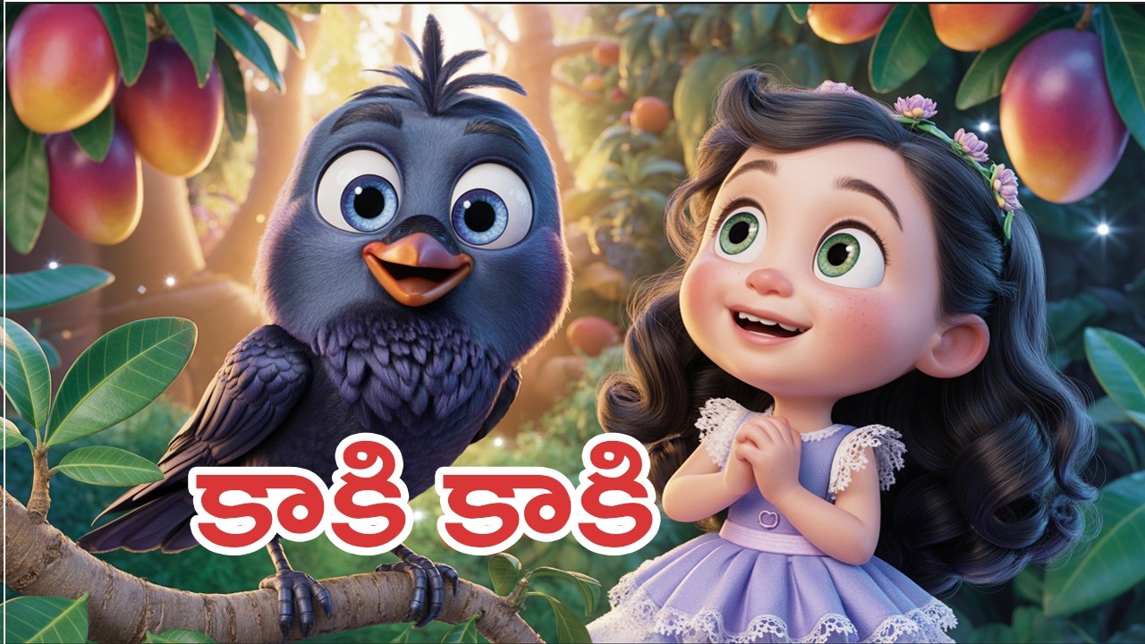 కాకి కాకి గావ్వాలా కాకి | Kaki Kaki | Telugu Rhymes For Kids | Nursery Rhymes | Playfull jungle