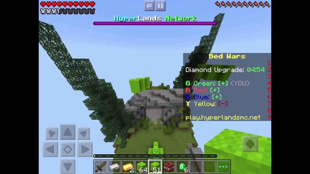 Bedwars In Hyperlands MCPE Touchscreen!