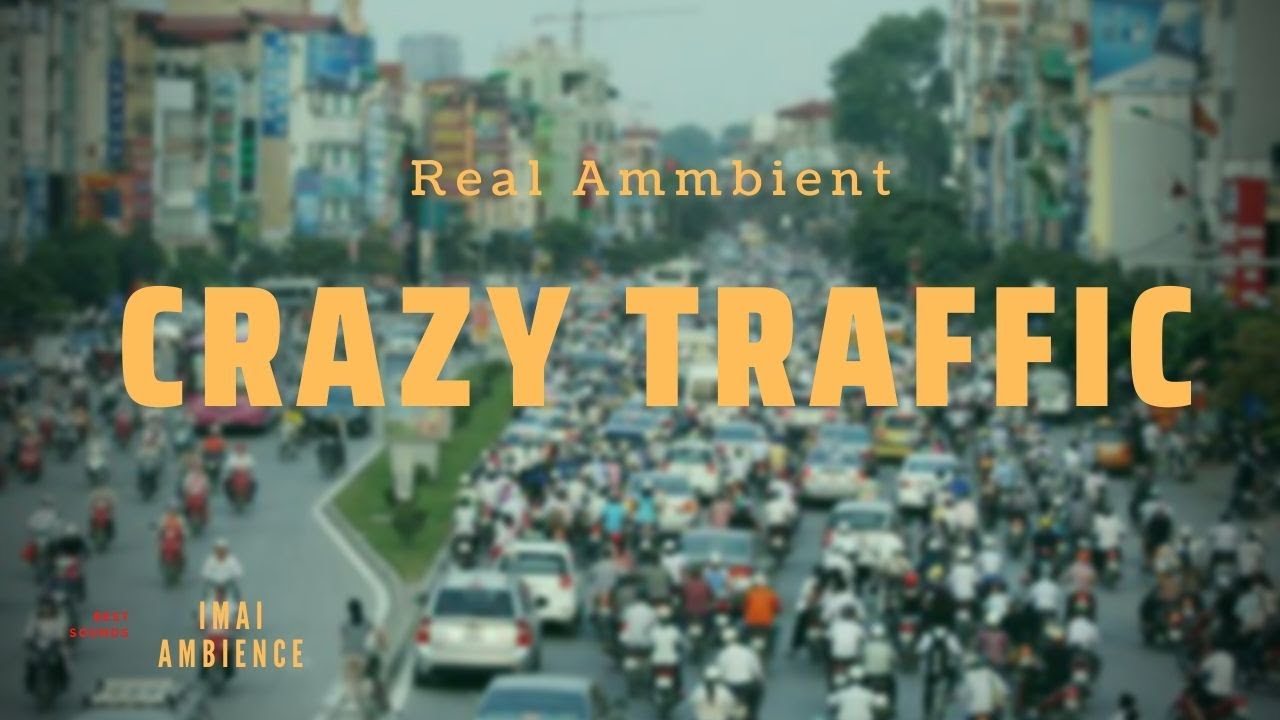 Crazy traffic jam in Hanoi, Vietnam (Nga tu So)