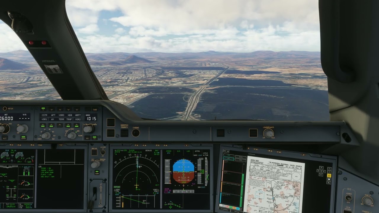 [FS2024] IniBuild Airbus A350 EgyptAir landing in Medina OEMA