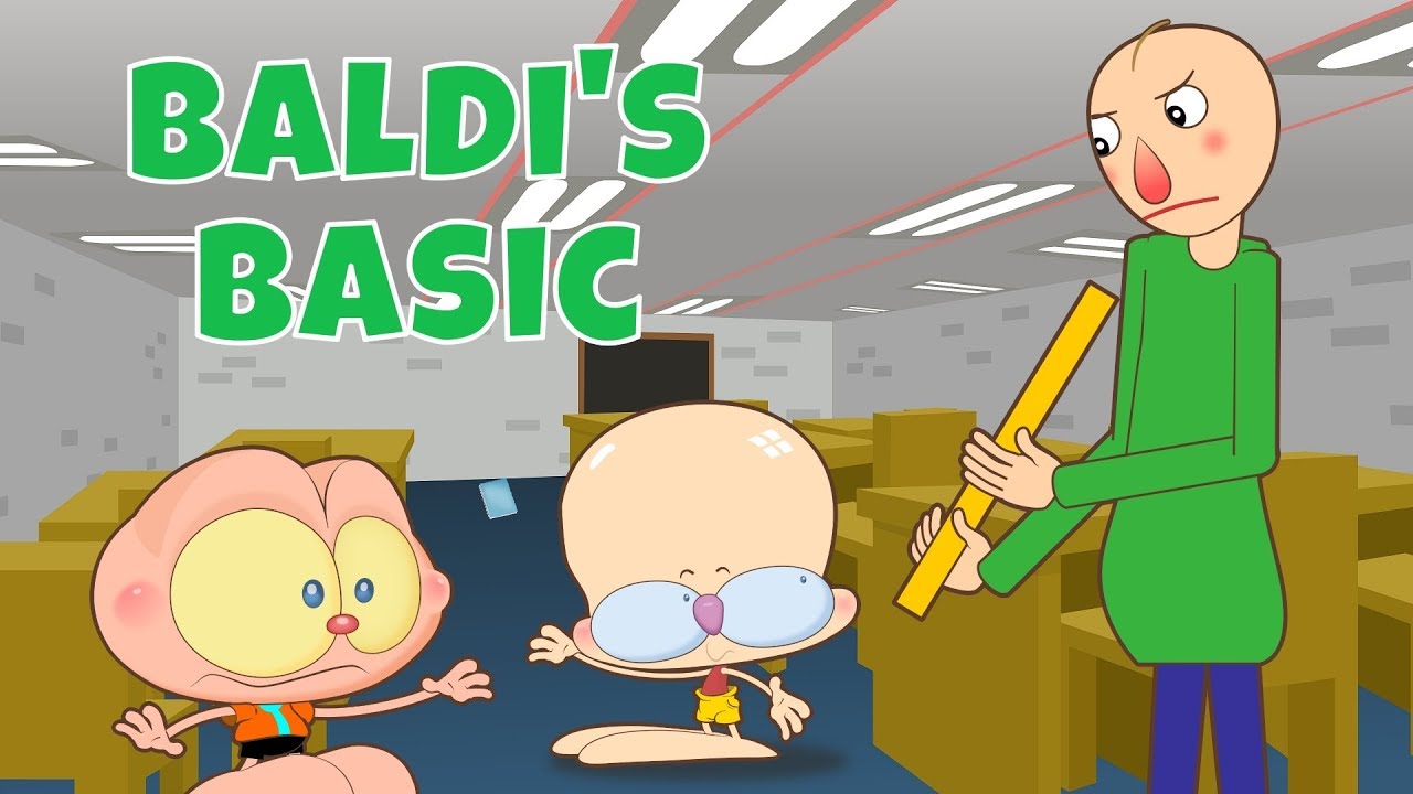 Mongo e Drongo estudam com Baldi's Basic e se d&atilde;o mal - desenho animado