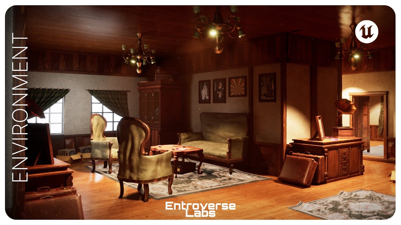 Vintage Apartment Modular Interior Environment (Kitchen, Bed, Bath) Unreal Engine Showcase
