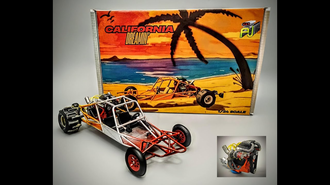 3D Printed Hemi Sand Rail Dune Buggy 1/24 Scale Model Kit Build How To Assemble Paint Wire Engine