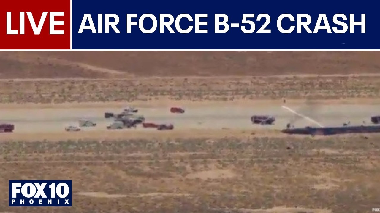 🔴 LIVE: US Air Force B-52 bomber crashes shortly after takeoff | FOX 10 Phoenix