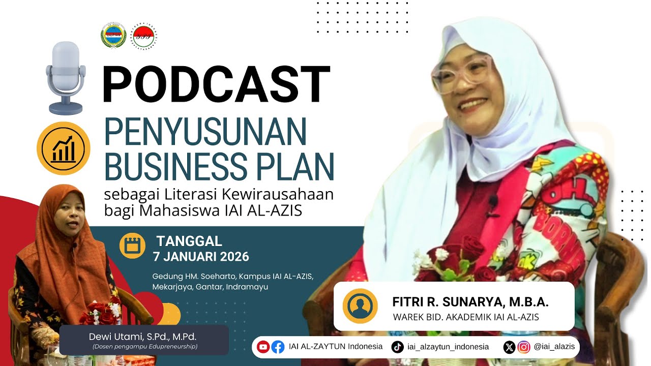 💫 PODCAST 💫Penyusunan Business Plan sebagai Literasi Kewirausahaan bagi Mahasiswa IAI AL-AZIS