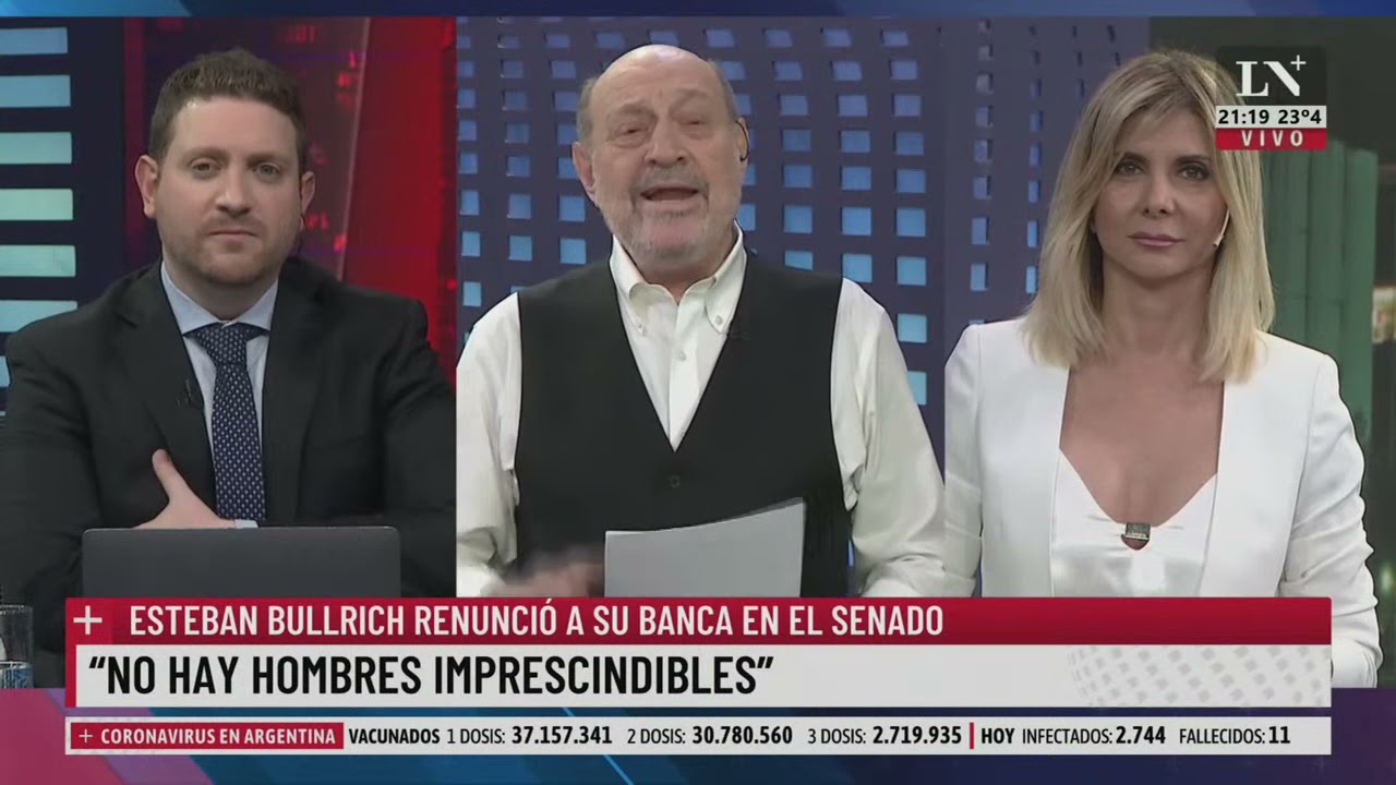 Esteban Bullrich renuncio al Senado entre lágrimas. Afectado por su enfermedad