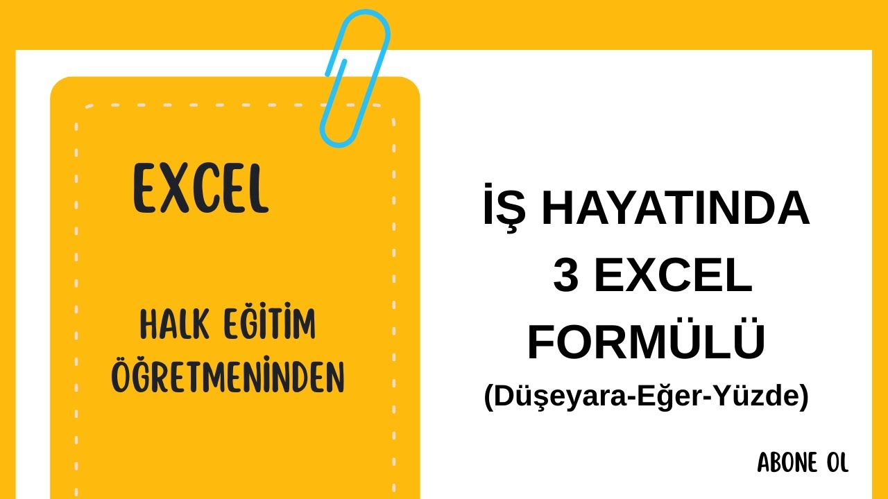 İş Hayatında En Çok Kullanılan 3 Excel Formülü | %90 Kişi Yanlış Kullanıyor!