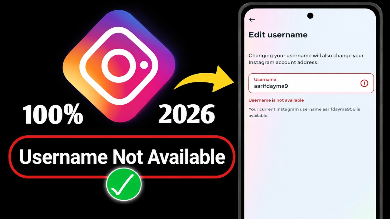 Instagram Username Not Available Fix Problem | Instagram Username Not Available Problem 2026