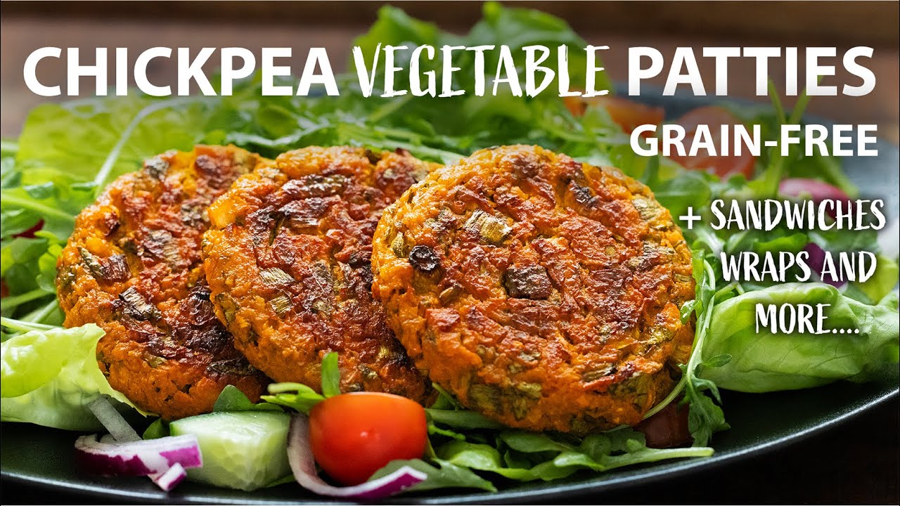 BAKED CHICKPEA VEGETABLE PATTIES Recipe | Easy Vegetarian and Vegan Meals | Chickpea recipes