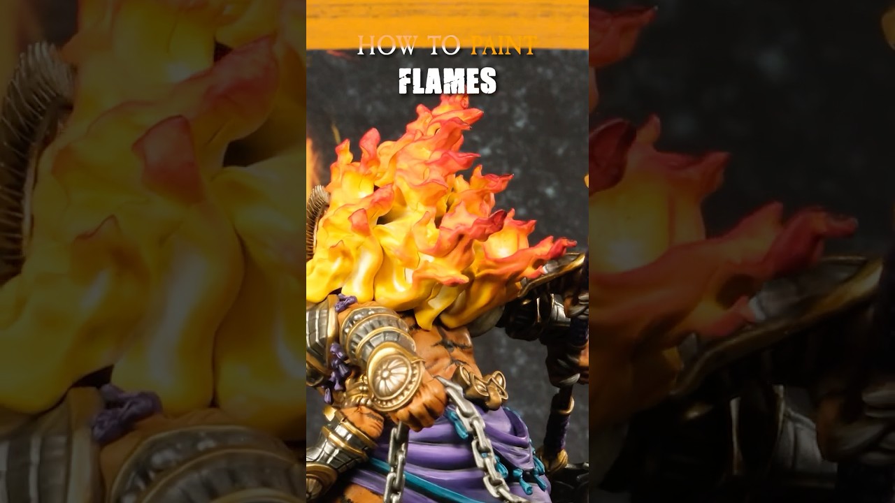 How to paint FLAMES 🔥🔥🔥 #warhammerarmypainters #paintingminiatures #miniature