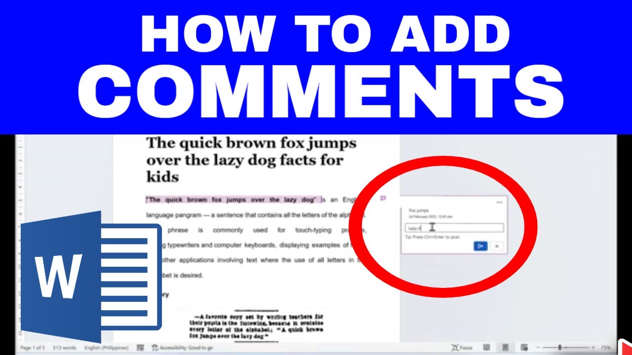 How to Properly ADD COMMENTS to a Word Document