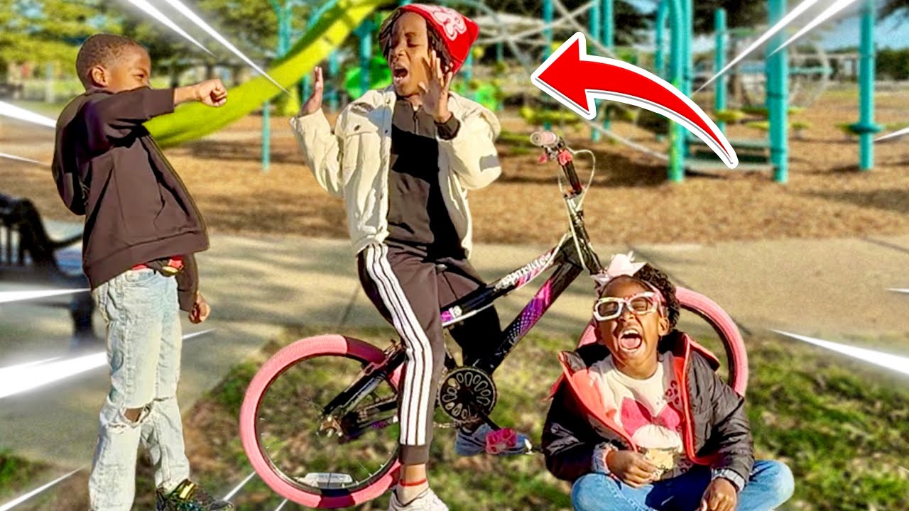 BULLY STEALS GIRL BIKE BROTHER DEFENDS HER