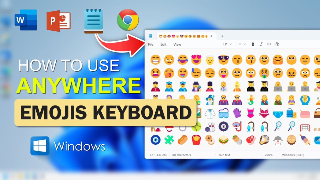 Как использовать эмодзи в любом месте на Windows | Советы по использованию клавиатуры с эмодзи