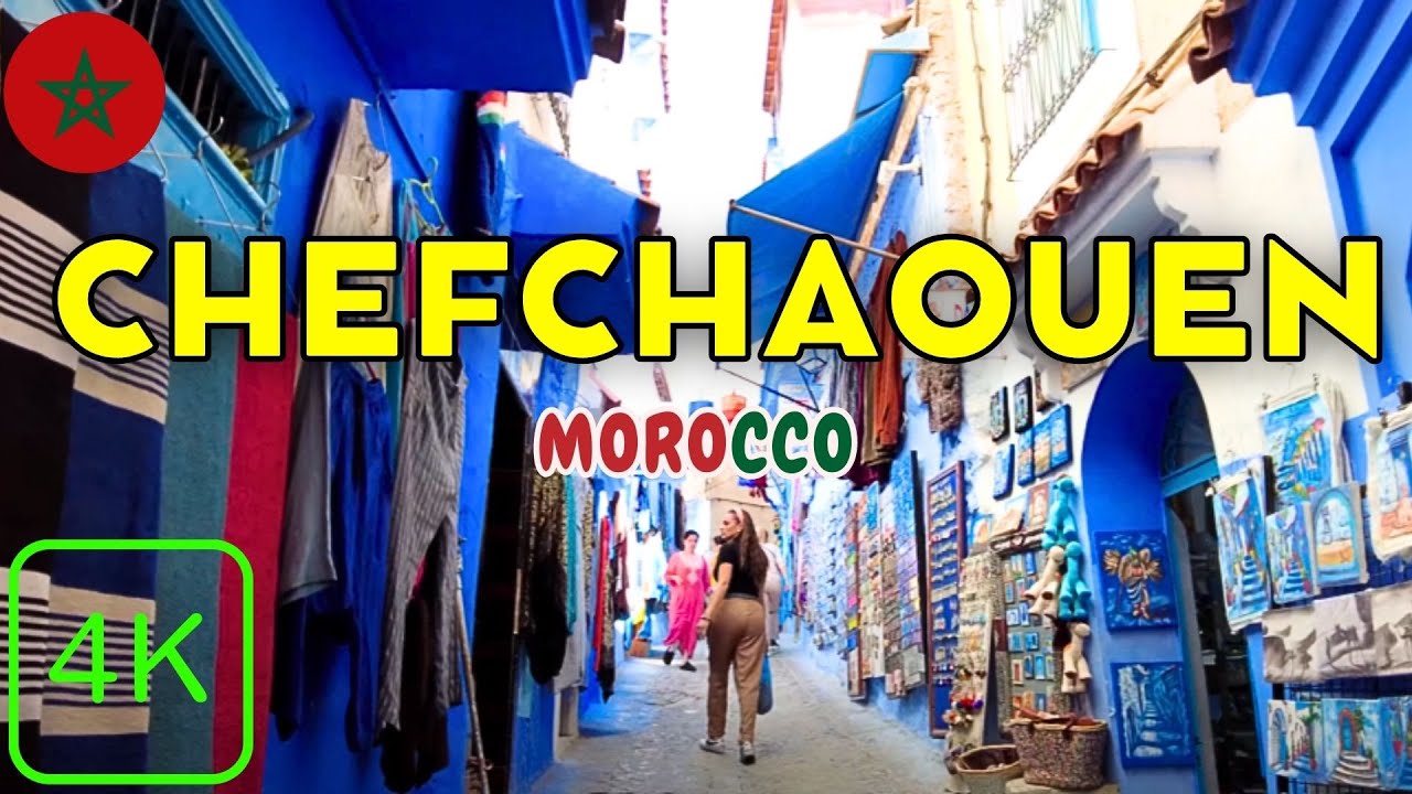 Шефшауэн, Марокко 🇲🇦 Пешеходная экскурсия 4K | Голубой город Марокко