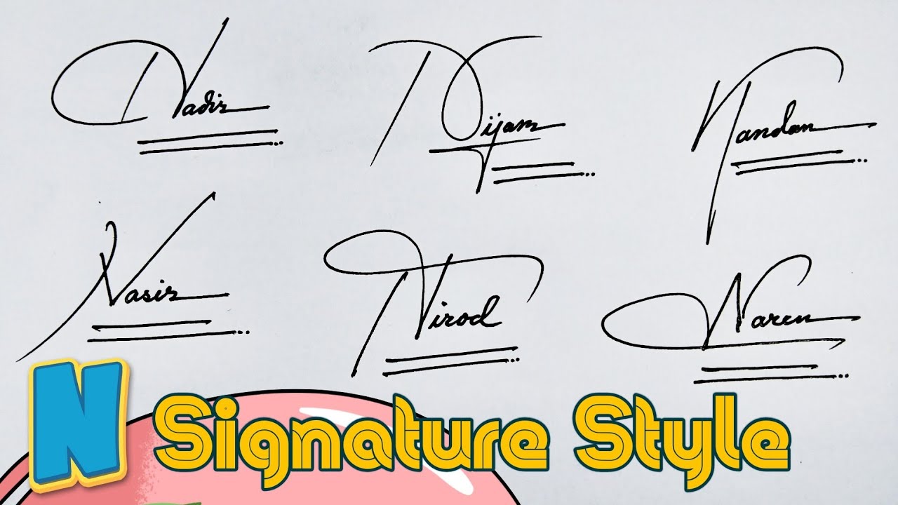 How to Draw Signature 'N'  | Alphabet 'N' Signature #signaturestyle #handwriting