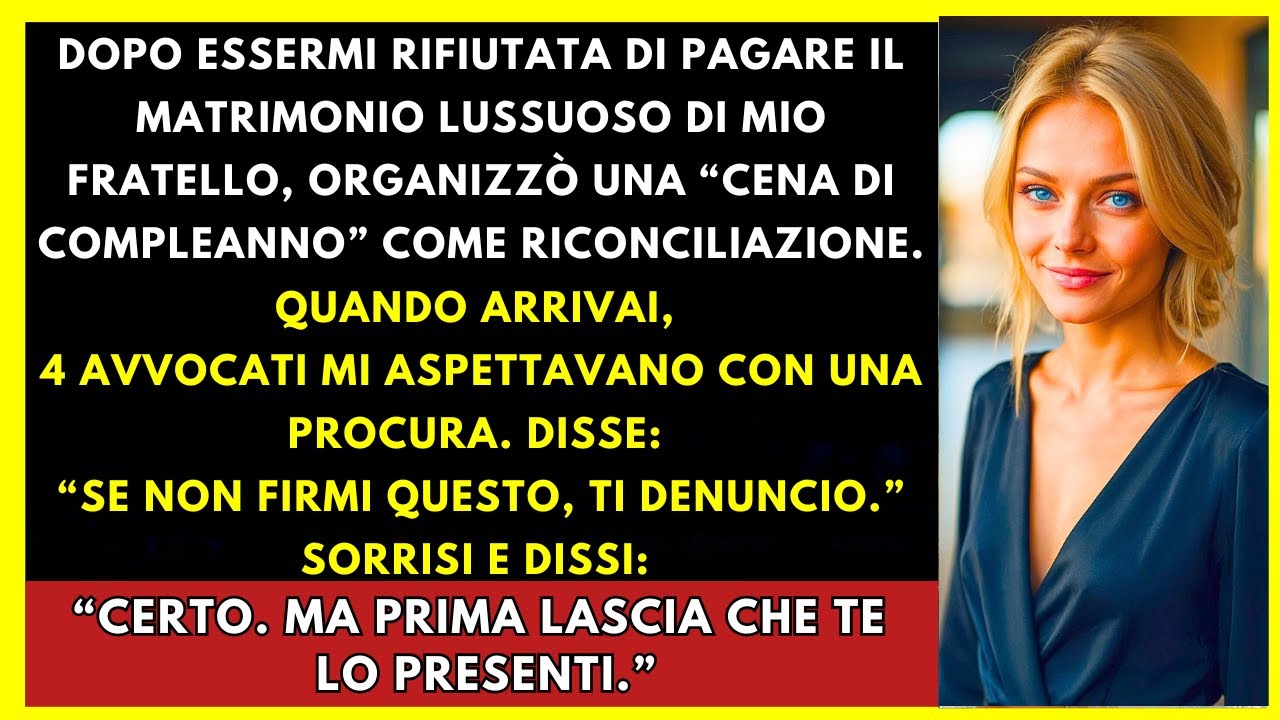 Dopo Aver Rifiutato Di Pagare Il Matrimonio Di Mio Fratello, 4 Avvocati Mi Attendevano Con Procura