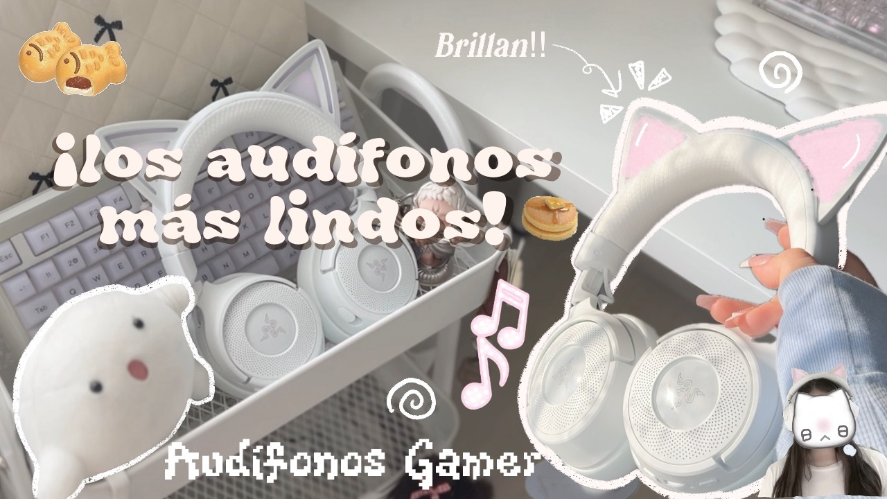 Los audífonos más lindos qué verás! 😍🤍unboxing + impresiones⋆˚｡⋆ (ESP-ENG) Kraken Kitty V3 Pro