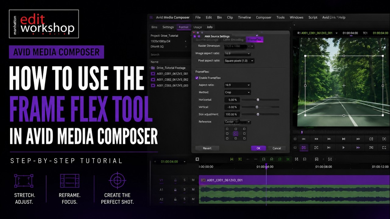 How to Use the Frame Flex Tool in Avid Media Composer
