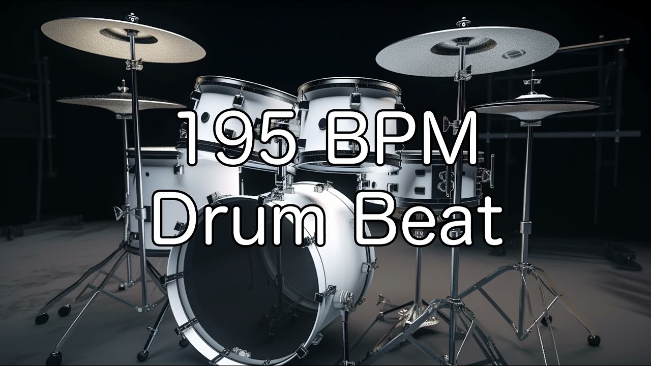195 BPM Rock Drum Beat for Musical Practise