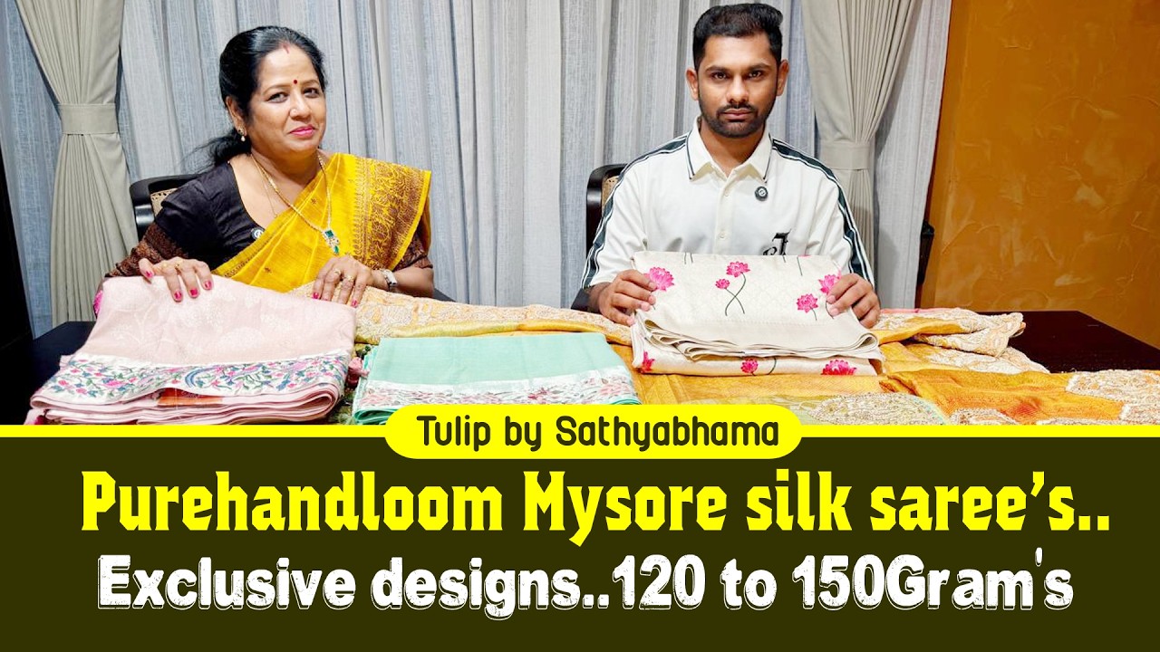 Purehandloom Mysore silk saree's | Exclusive designs | 120 to 150Gram's | Tulip by Sathyabhama