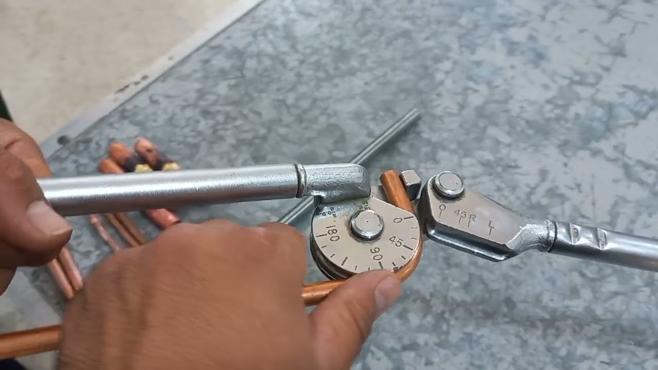 ثني الانابيب النحاسيه الثنايه ذات العتله و زنبرك الثني