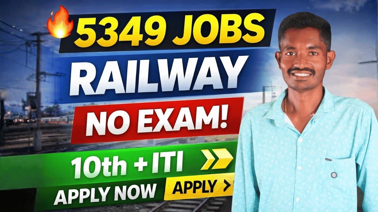 🚆 Railway Recruitment 2026 | 10th Pass + ITI | 5349 Apprentice Vacancy | No Exam Govt Job