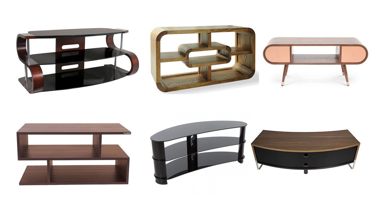 Cabinet With Curved Tv Stand 2022. Curved Tv Stand design picture. curved  wood cabinet led screen.