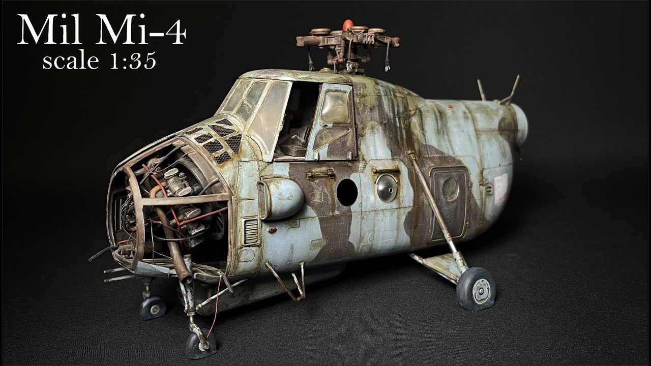Mil Mi-4 - 1:35 Weathered Soviet Helicopter - modify  and paint