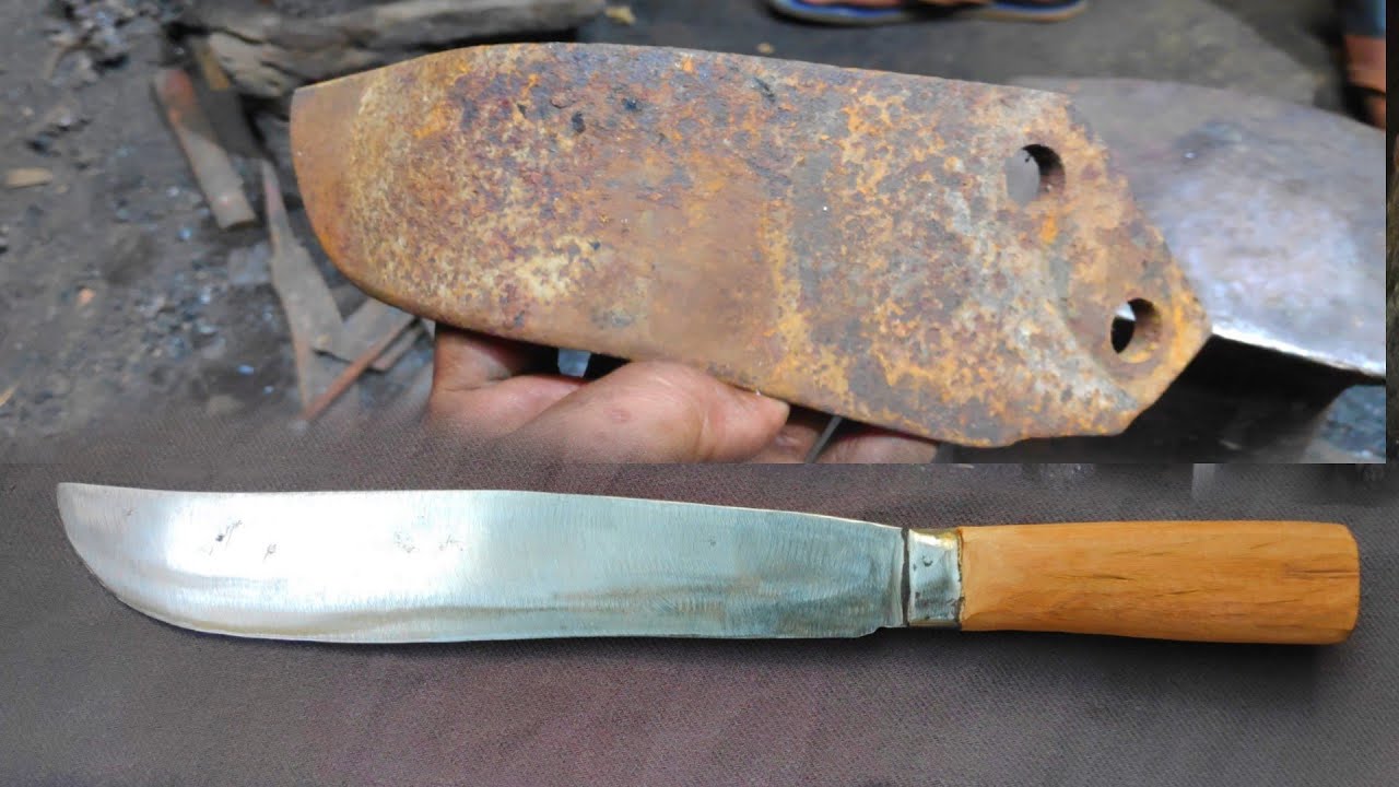 Turning a Rusty Tractor Rotary Blade into a Beautiful Sharp Knife