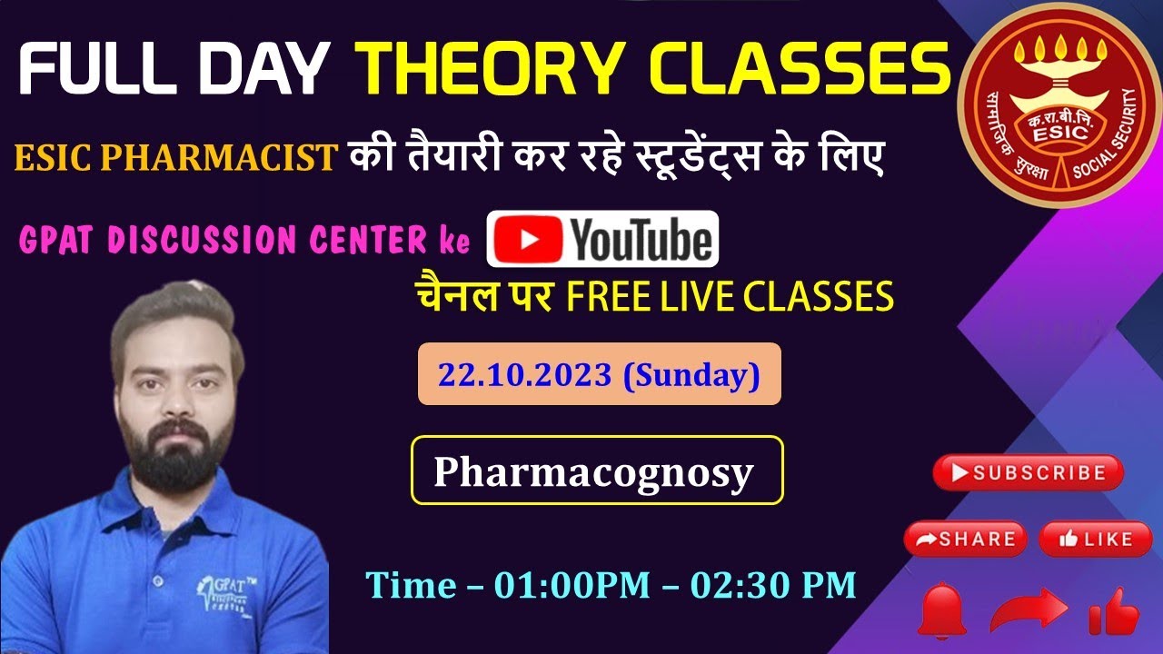 ESIC PHARMACIST || PHARMACOGNOSY || Glycoside-1 || THEORY CLASS #esic_pharmacist #esic_pharmacist 🎯📌