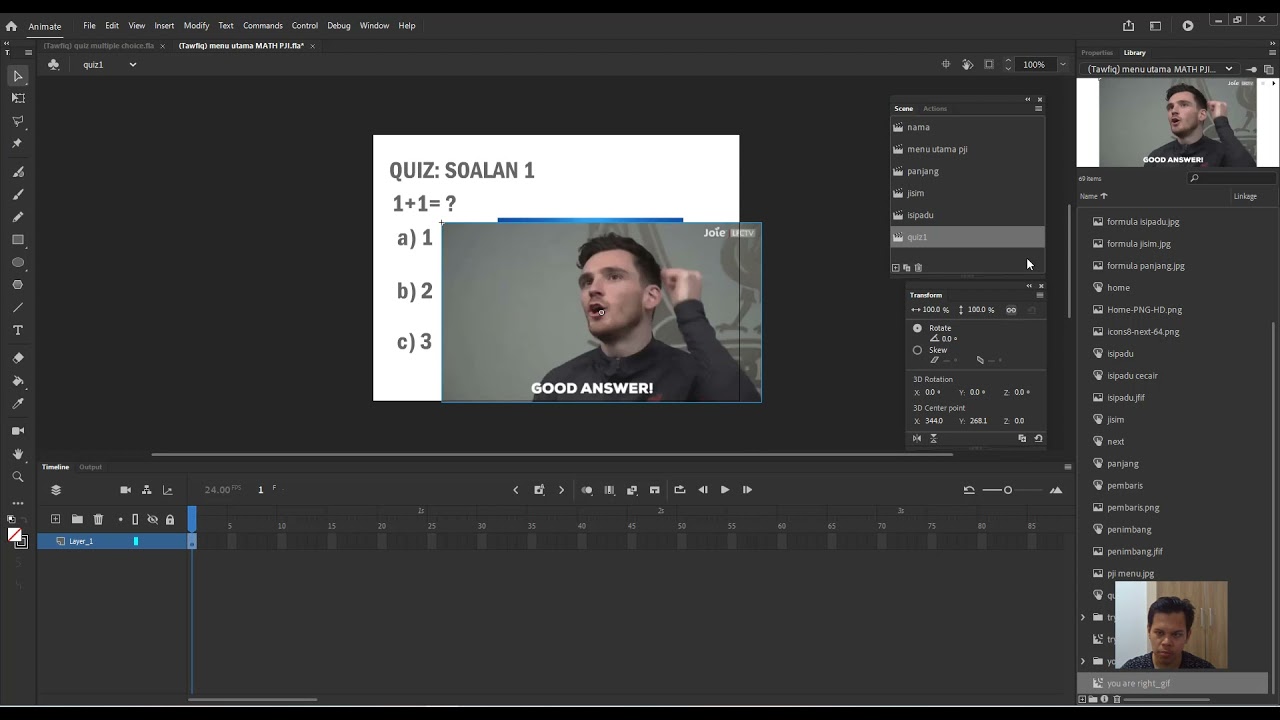 Quiz With Multiple Choice Questions - Adobe Animate
