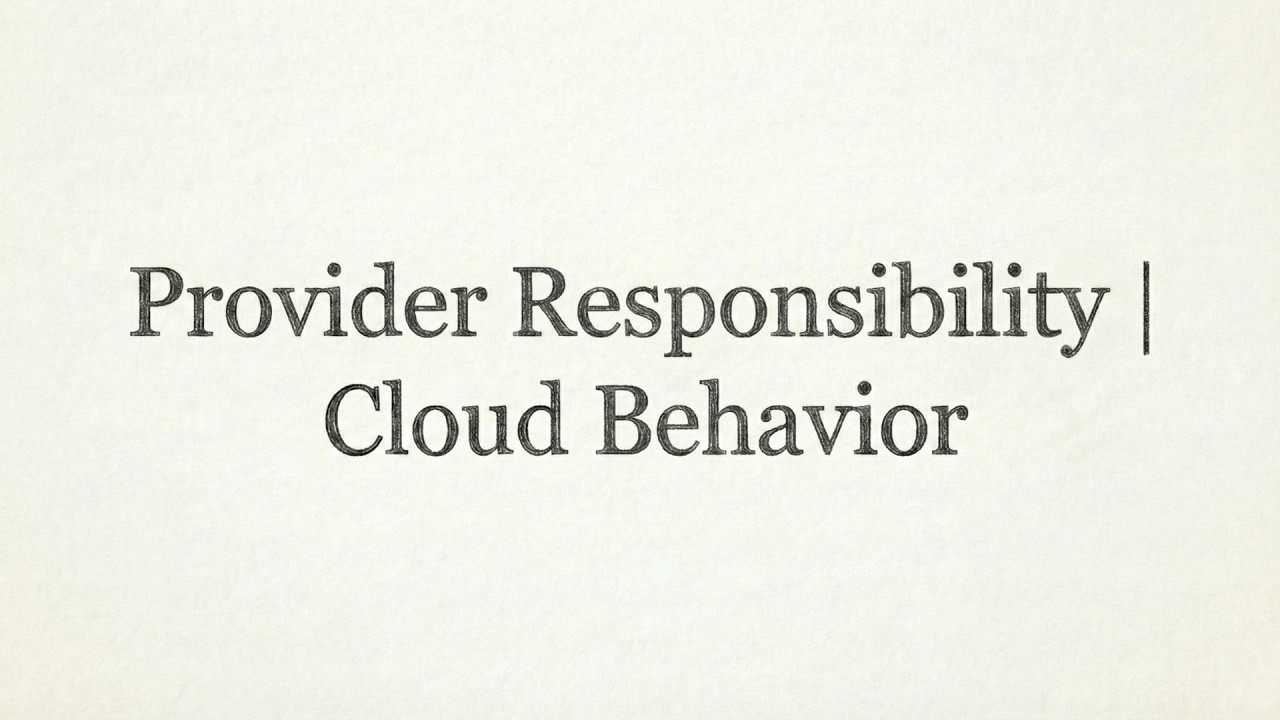 Provider Responsibility in Cloud Computing | Cloud Behaviour