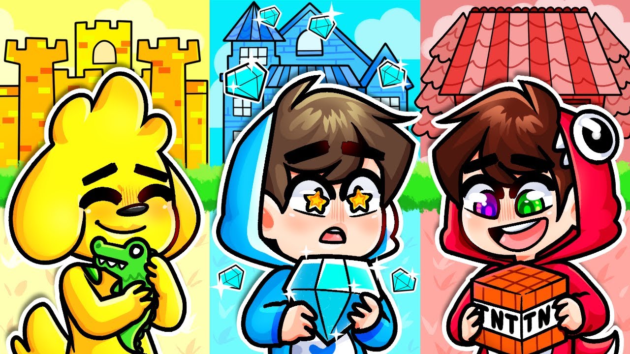 🌈 CONSTRUIMOS usando SOLO 1 COLOR en MINECRAFT 😂 SPARTA356 BUILD BATTLE