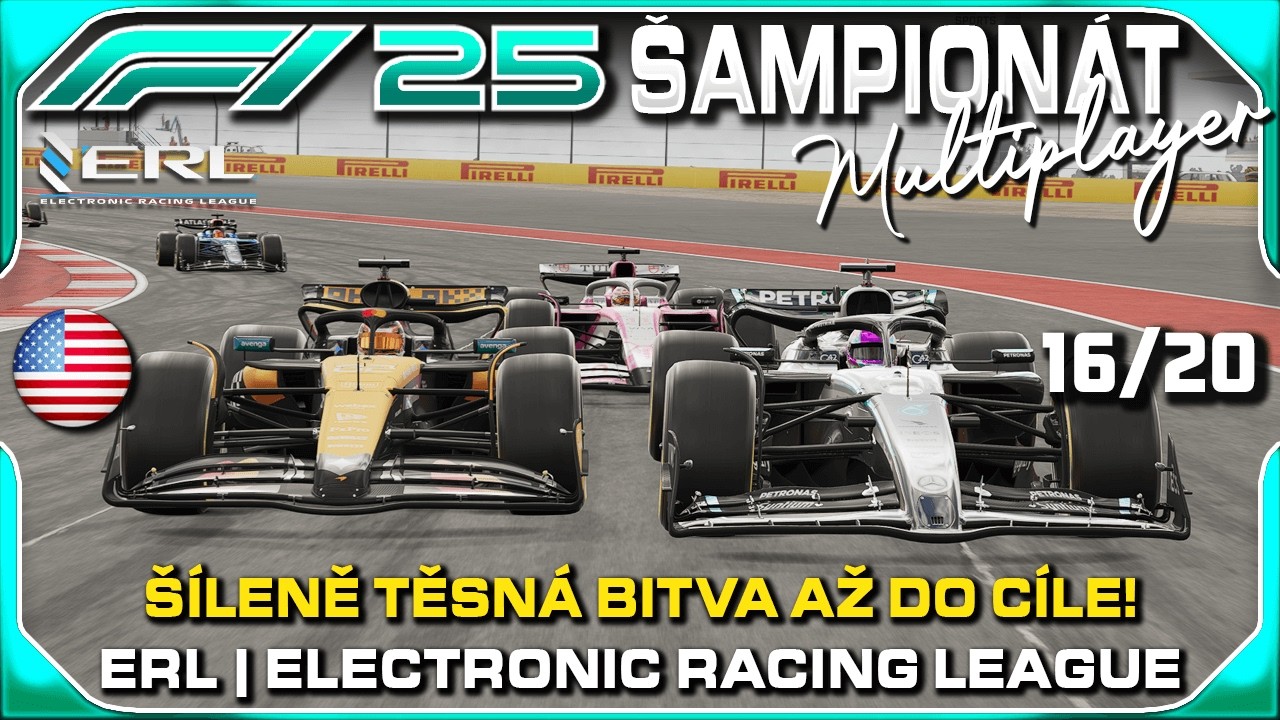 Šíleně Těsná Bitva až do Cíle v Texasu! #16 | F1 25 CZ Let's Play (ERL Šampionát)