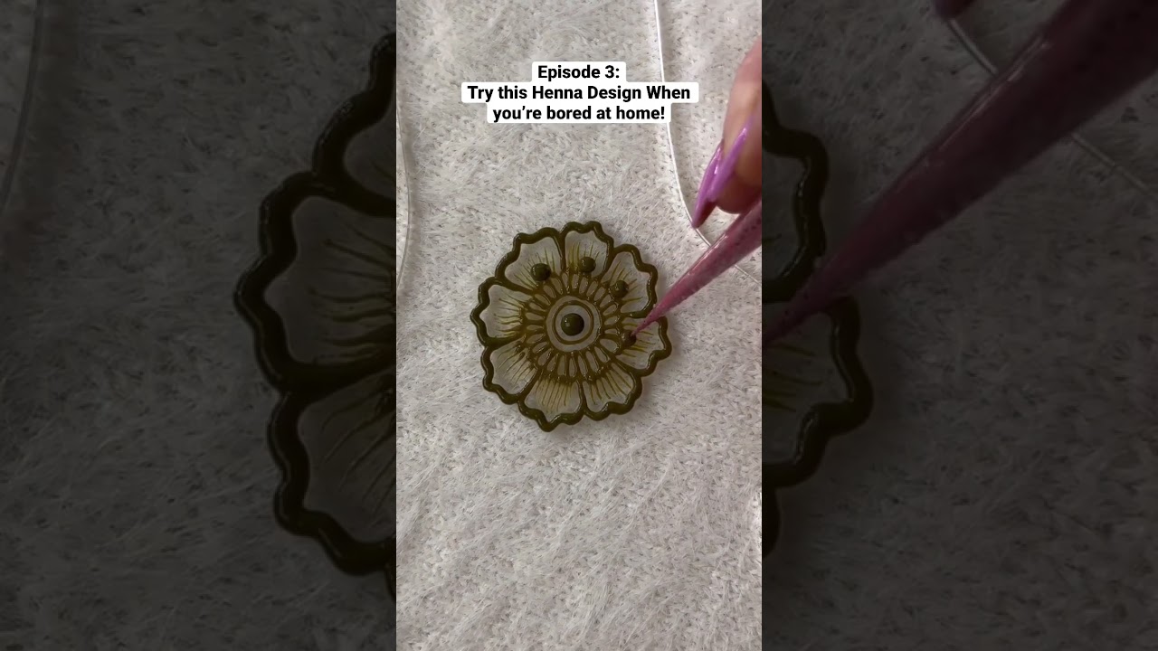 EASY henna design when ur BORED at home ✨ #hennatutorial #satisfyingvideos #mehndi