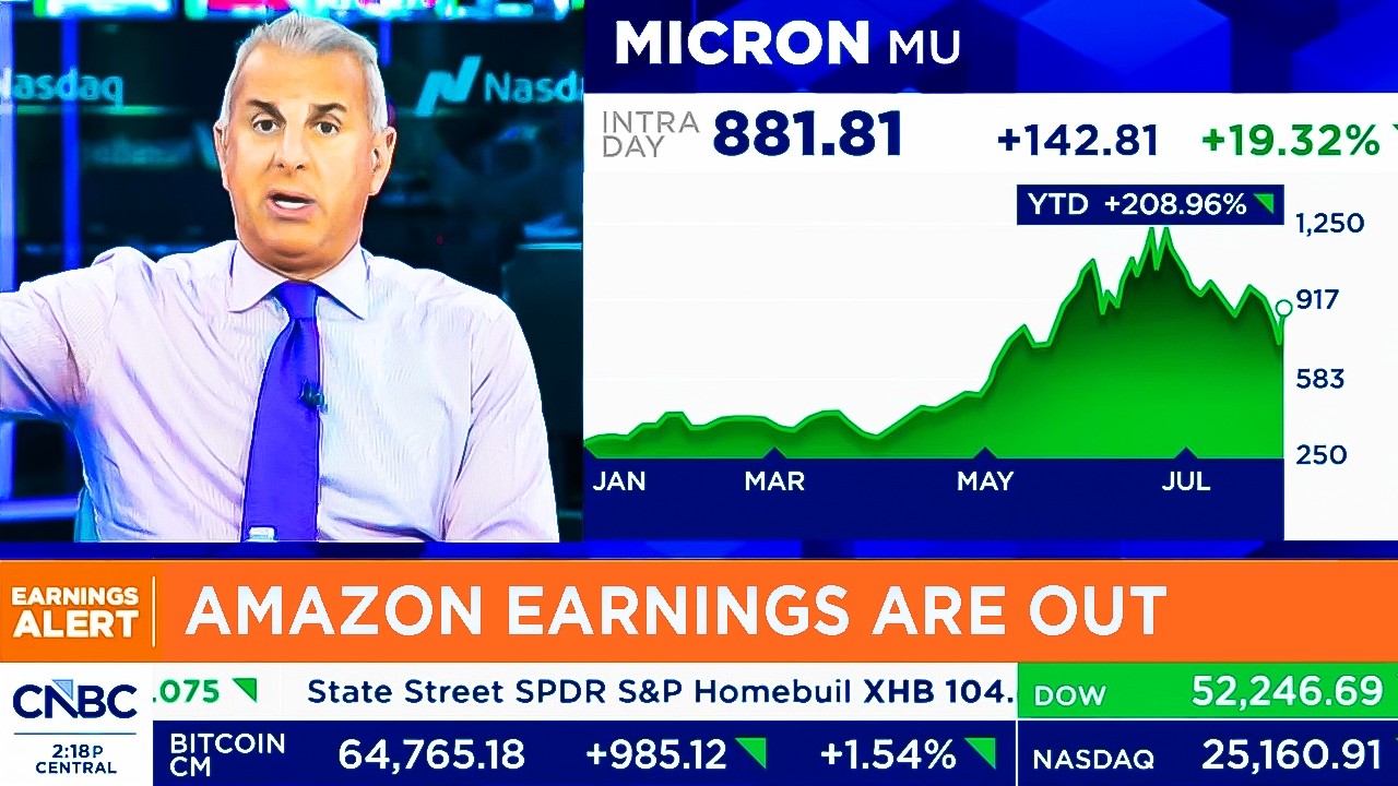 CNBC сегодня: акции NVIDIA, Micron, SK Hynix, отчетность Amazon &mdash; обзор NVDA