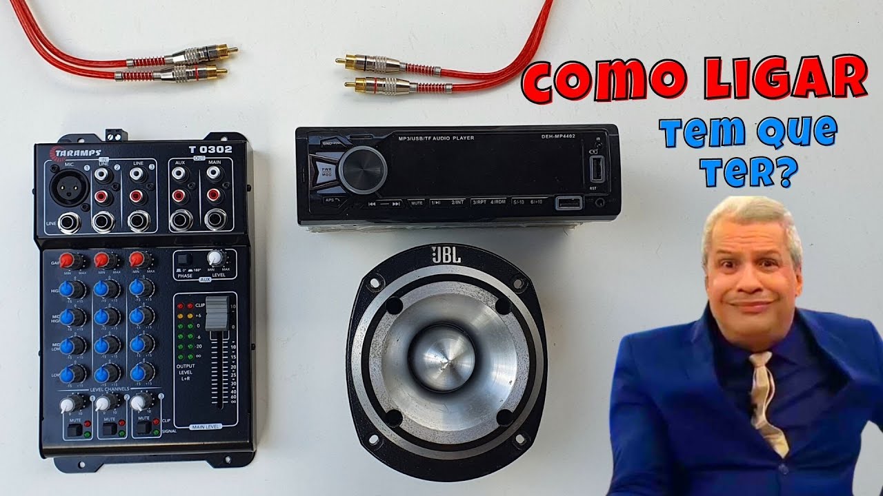 Como ligar mesa de som,potencia,equalizador Mesa de som, o que ela faz? TARAMPS T0302 #somautomotivo