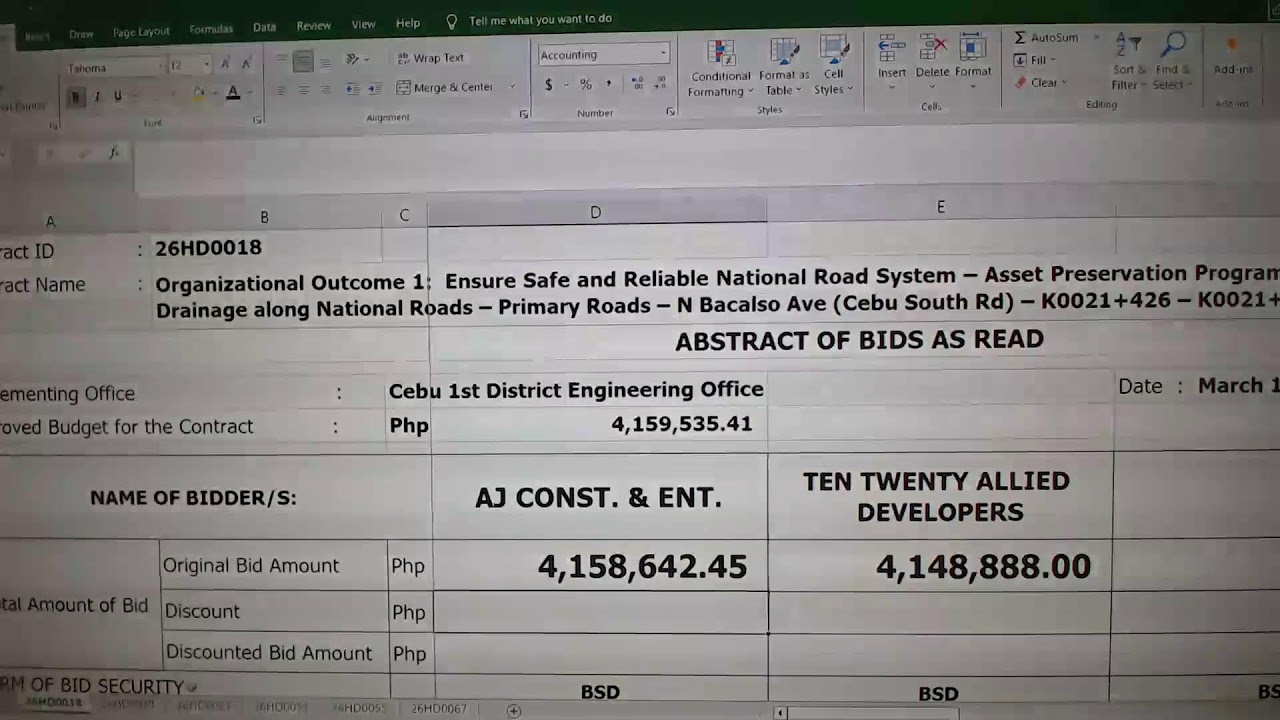 Procurement Livestream for DPWH Cebu 1st DEO (formerly Cebu 2nd DEO) on March 11, 2026
