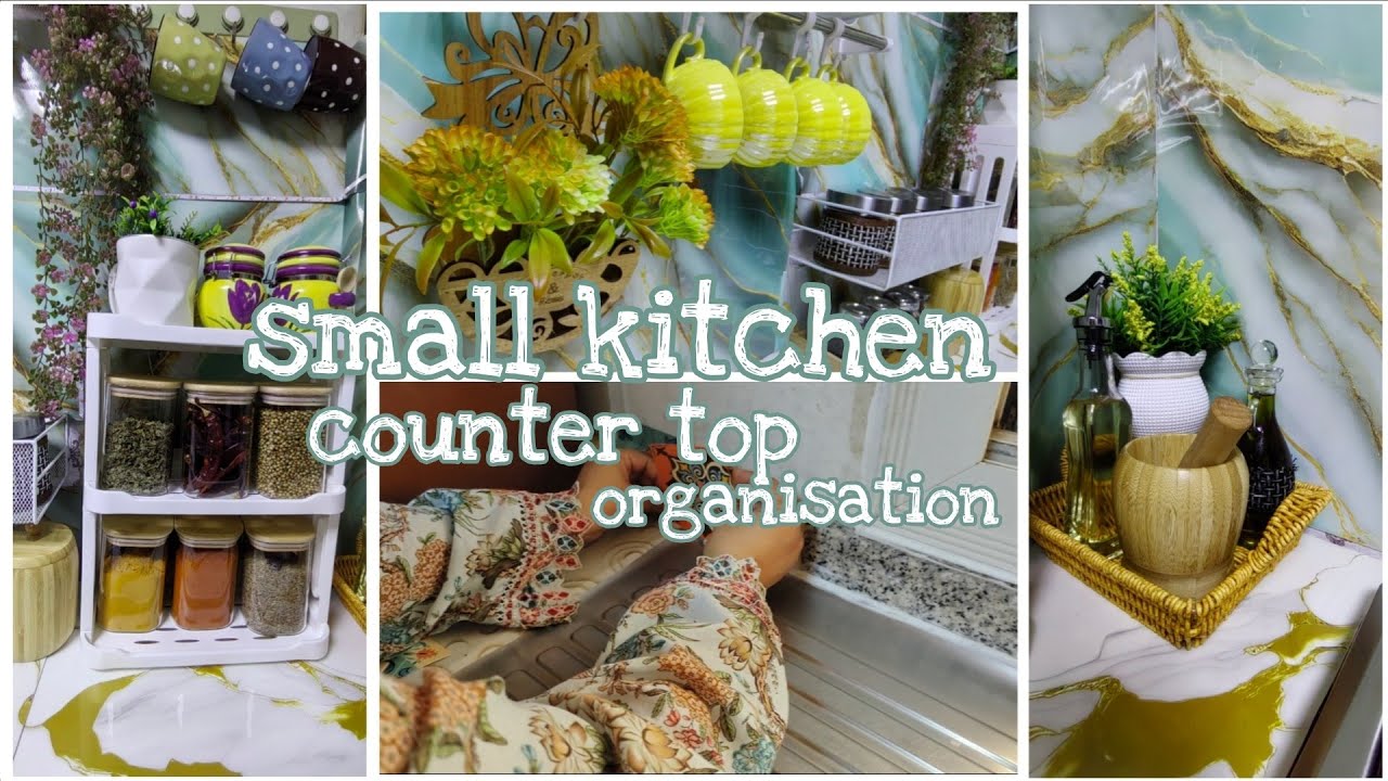  Kitchen ko kese organise rkhe | Kitchen countertop organisation /Cleaning | Space saving countertop