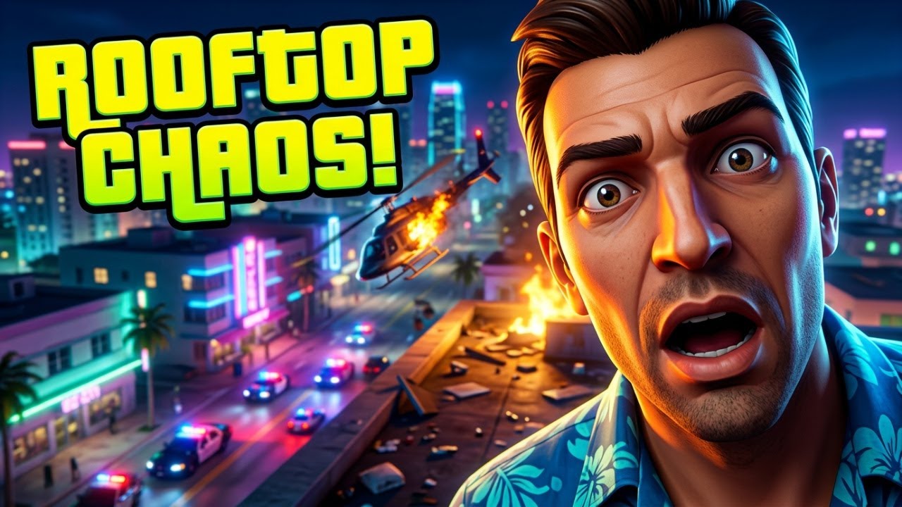 Mission 42 Gone Wrong - Rooftop Chaos in GTA Vice City